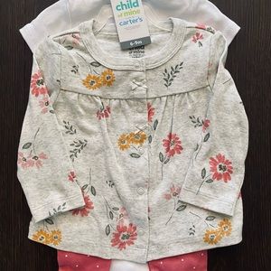 NWT Girls Carter’s 3 Piece Outfit